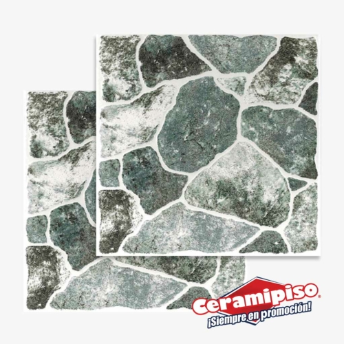 Piso cerámico Empedrado gris
